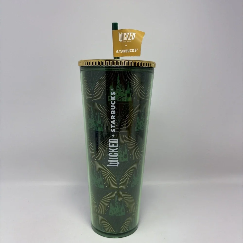 Starbucks - Wicked Emerald City Gold Green Tumbler - NEW - Wizard of Oz 24 OZ